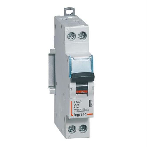 Legrand Noir Disjoncteur Dnx³ 4500 6Ka Borne À Vis 1 Module 1P+N 230V 2A - 406771 - Image 1