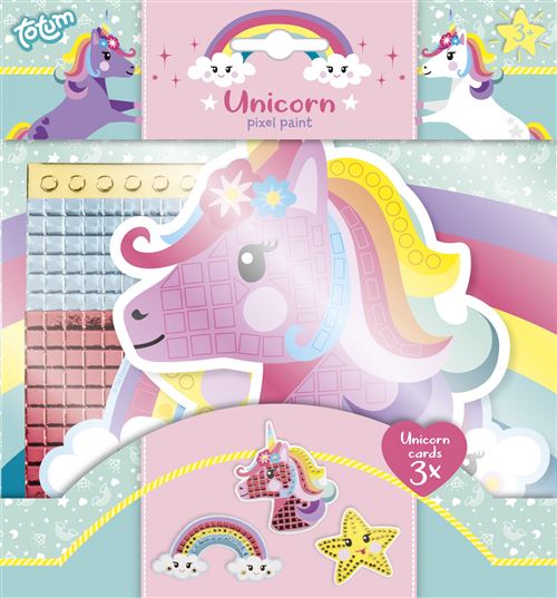 Totum set artisanal Unicorn Pixelpaint junior 21 x 20 cm 3 pièces