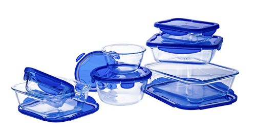 Lot de 7 plats de conservation en verre avec couvercle étanche - cook & go