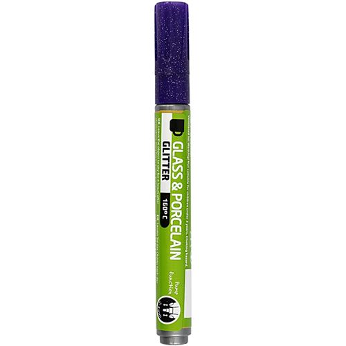 Creotime stylo à peinture verre & porcelaine paillettes violet