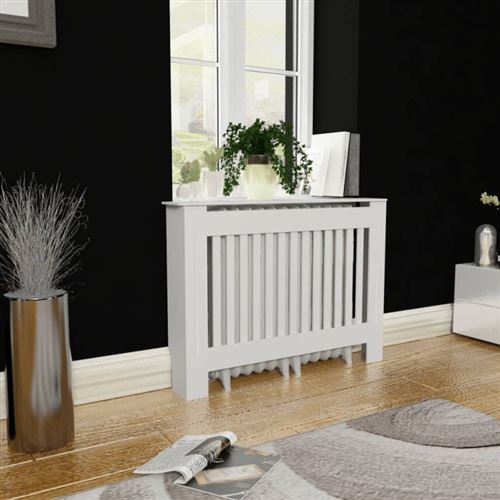 Vidaxl Blanc Cache Radiateur 112 Cm Mdf - Image 1