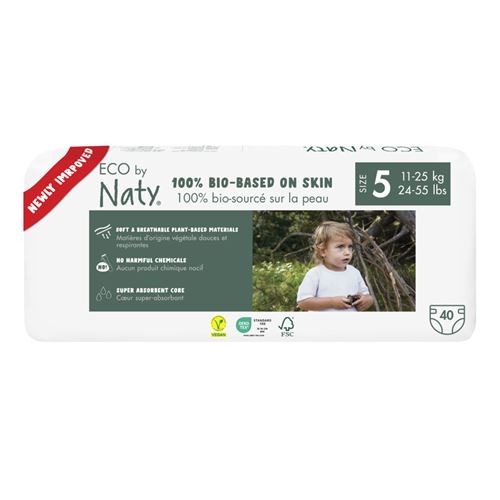 NATY - Lot de 2 paquets de couches Taille 5 12-18 kg 40 pcs