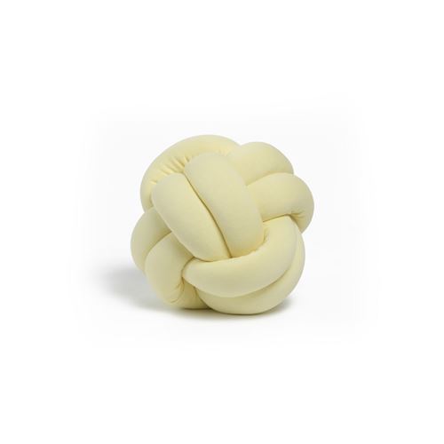 Coussin décoratif tressé Knot - Diam. 25 cm - Jaune pastel