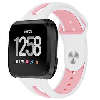 5€61 sur Bracelet sport en silicone bicolor pour Fitbit Versa/ Versa 2/  Lite - Blanc\u0026Rose (Taille S) - Bracelet connecté - Achat \u0026 prix | fnac