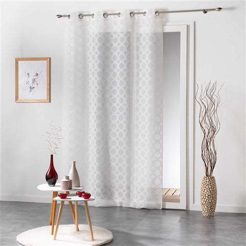 Panneau a oeillets 140 x 240 cm voile sable soledad Blanc