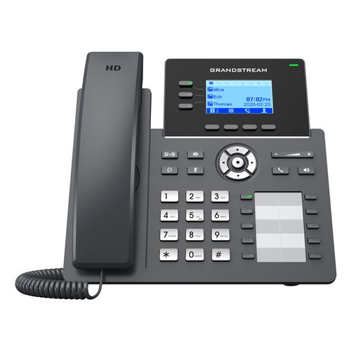 Téléphone IP Grandstream Networks GRP2604P Noir 3 lignes LCD