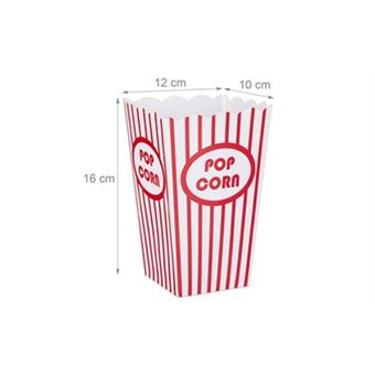 JAPCHET Lot De 96 Boîtes à Popcorn En Papier Rayé - Pour Soirée Cinéma, Anniversaire, Fête - 7,5x11,5cm