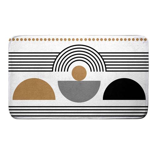 Non Communiqué Blanc Tapis De Bain Imprimé "Memphis" 45X75cm
