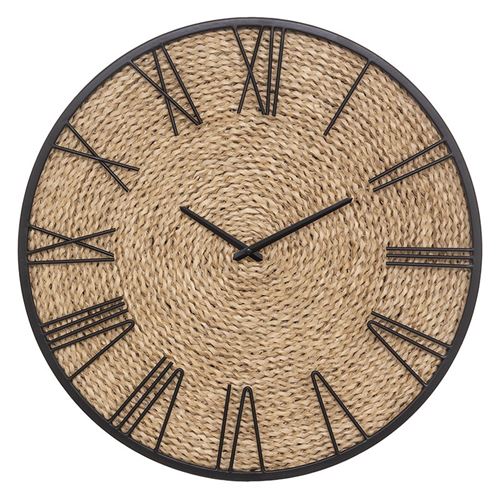 Horloge M&eacute;tal Paille Nico D50 Atmosphera cr&eacute;ateur d'int&eacute;rieur - Beige