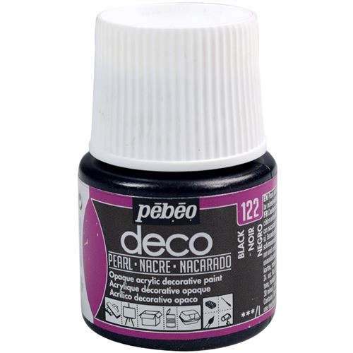 Peinture acrylique opaque nacr&eacute;e - noir - 45 ml #0