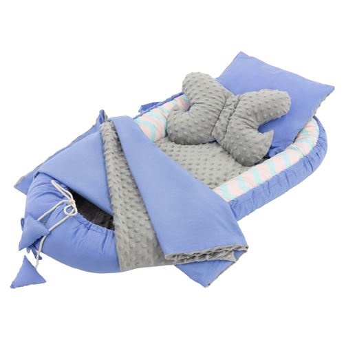 Nid de b&eacute;b&eacute; set 5 pcs. 90x50 cm motif baleine en coton joyz