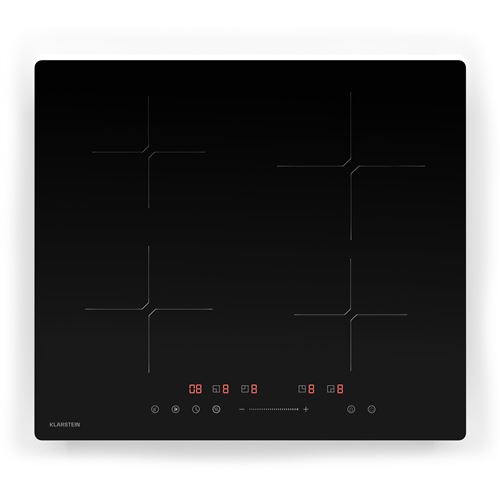 Klarstein PowerGlide Plaque Induction Encastrable 4 zones 7800W Minuterie & Verrouillage Parental 60 cm Noir