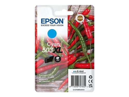 Epson 503XL - 6.4 ml - cyaan - origineel - blister - inktcartridge - voor EPL 5200; RIP Station 5200; WorkForce WF-2960