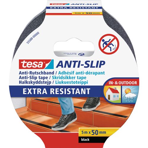 Anti slip, 1 PI&Egrave;CE, 5 M x 50 MM, noir, 555880000011 - Tesa