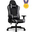 Chaise Gaming, Charge 150KG Fauteuil Gamer Ergonomique Assise de 53CM, Appui-Tete, Coussin Lombaire et Accoudoirs Réglables, Noire et Grise