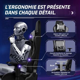 250€ sur Chaise Gaming, Charge 150KG Fauteuil Gamer Ergonomique