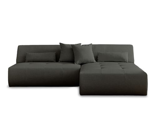 Lisa Design Onyx/Gris - Canapé Modulable D'angle Réversible 4 Places - En Tissu - Foncé - Image 3