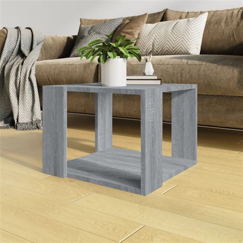 Table basse Sonoma gris 40x40x30 cm Bois d ingénierie