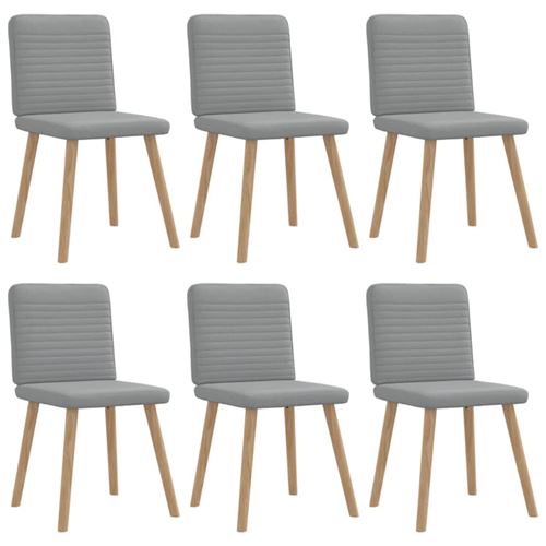 Non Communiqué Gris Clair Chaises À Manger Lot De 6 Tissu