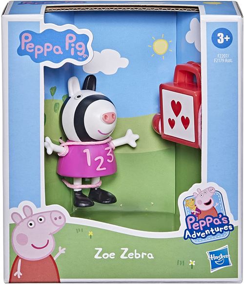Peppa Pig Peppa’s Adventures Peppa’s Fun Friends - F2207 - Figurine articulée 6cm + accessoire - Zoé Zebra