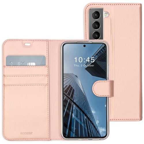 Étui de téléphone portefeuilWallet Samsung Galaxy S22 - Rose Champagne Accezz