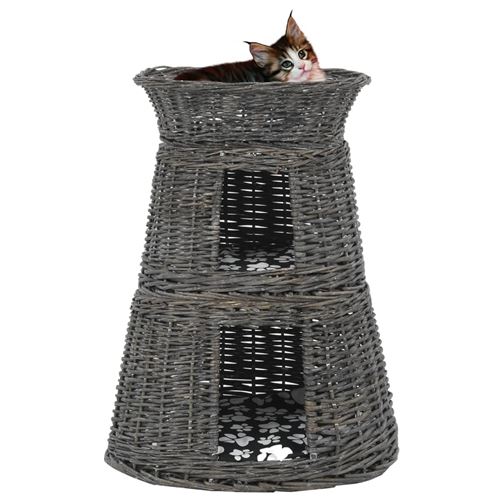 vidaXL 3-delige Kattenmandenset met kussens 47x34x60 cm wilgen170772 