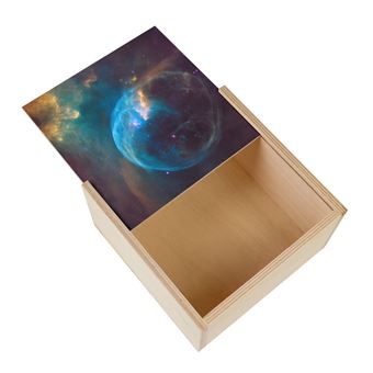 Boîte En Bois Décorative Thème Mer Et Océan - 11x11x3.5 Cm Pour Rangement Ou Cadeau