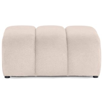 Debbie - pouf en tissu texturé - Beige - 1