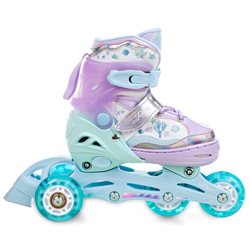 Roller en ligne Lia roue LED du 30 au 33 + patin a roulette + patin a glace  + triskate Enfant Mixte taille ajustable Blanc/Rose Raven