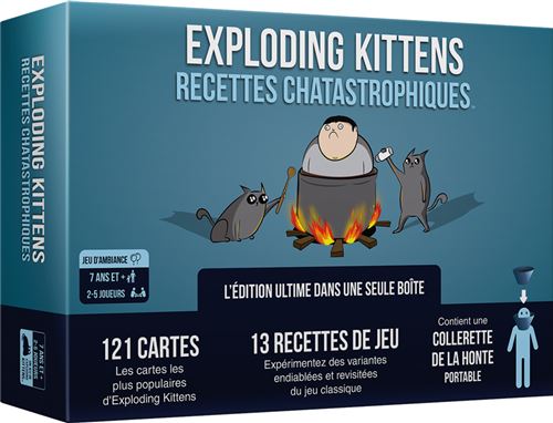 Boite de Jeu d'ambiance Exploding Kittens Recettes Chatastrophiques