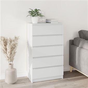 Commode Blanc 60x36x103 cm Bois d ingénierie - 1