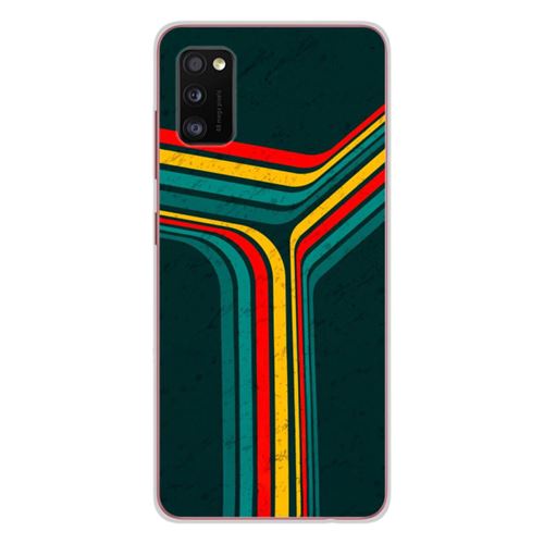 Coque en silicone imprimée compatible Samsung Galaxy A41 Retro lines