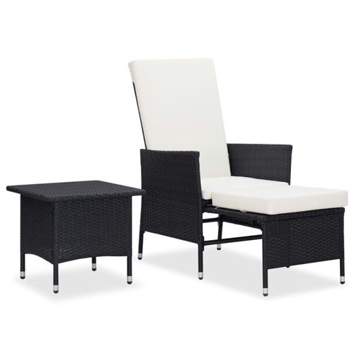 Vidaxl Noir Salon De Jardin 2 Pcs - Résine Tressée - Image 3