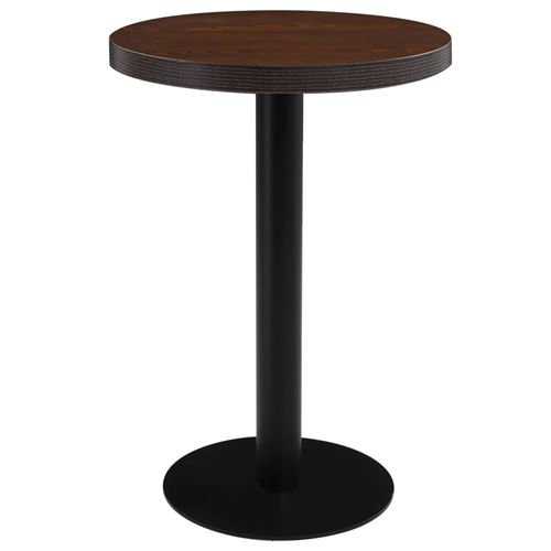 vidaXL Table de bistro Marron foncé 60 cm MDF