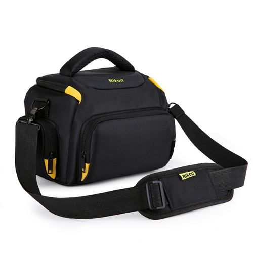 Sac à appareil photo modèle B, grand taille, couleur noire, compatible avec Nikon D3000, dimensions 29×16×19 cm