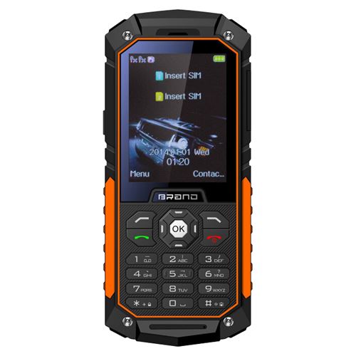 Téléphone Incassable Dual SIM Mobile Antichoc Waterproof IP68 Orange +SD 8Go - YONIS
