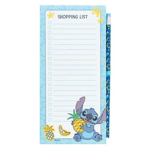 Non Communiqué Bleu Bloc-Notes Pour Frigo Avec Aimant Et Crayon Modèle Stitch Disney Ciel