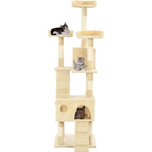 Arbre &agrave; chat avec griffoirs en sisal 170 cm Beige vidaXL - Beige