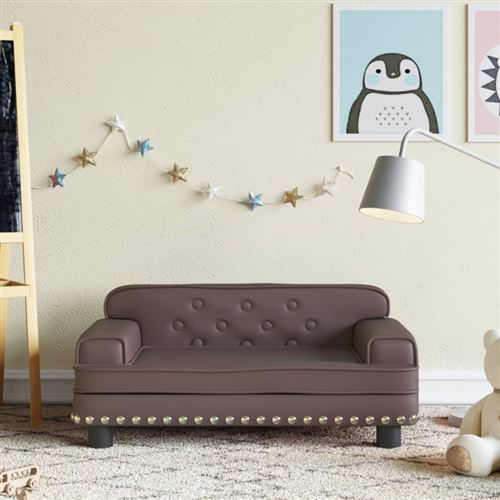 vidaXL Canapé pour enfants marron 70x45x30 cm similicuir