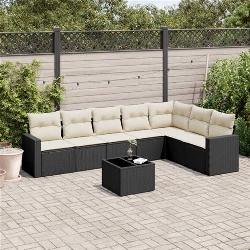 Vidaxl - Set Divani Da Giardino Con Cuscini 8 Pz Nero In Polyrattan