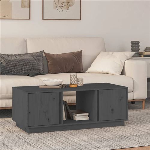 Non Communiqué Gris Vidaxl Table Basse 110X50x40 Cm Bois Massif De Pin814426