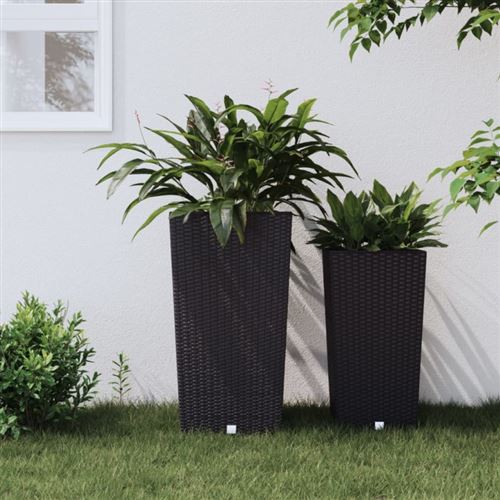 Vidaxl Jardinière Et Intérieur Amovible Anthracite 21 49 L Rotin Pp - Image 3