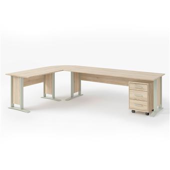 Meuble de bureau coloris Blanc - longueur 140 x hauteur 72 x