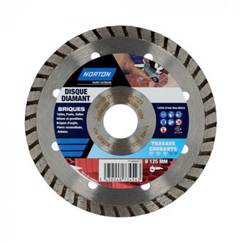 Disque diamant courant segmenté pour brique NORTON, Diam.125 mm - 1