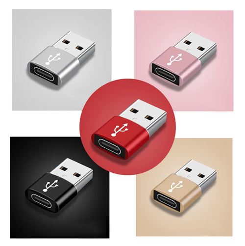 Adaptateur USB C vers USB 3.0(Pack de 2), Adaptateur USB-C vers USB-A  Femelle OTG Adaptateur USB Type C Compatible avec MacBook, Samsung Galaxy,  Huawei et Plus, Noir