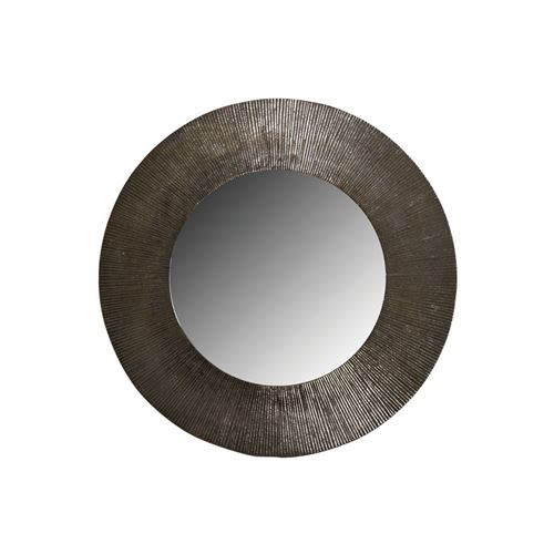 Aubry Gaspard - Miroir rond métal zinc antique