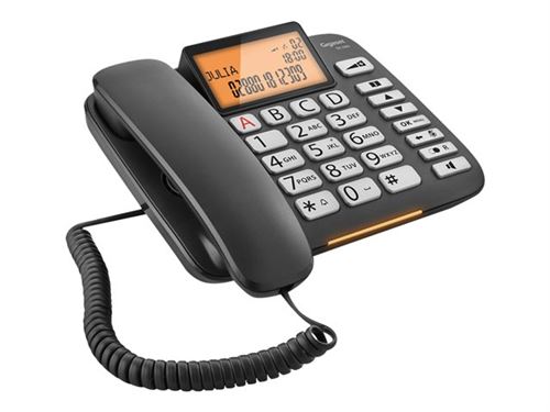 Gigaset DL580 - Téléphone filaire avec ID d'appelant - noir