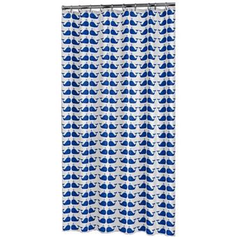 Sealskin Rideau de douche Whale Bleu et blanc - 1