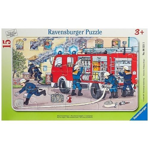 Ravensburger Multicolore Puzzle Cadre 15 Pièces Ma Voiture De Pompier