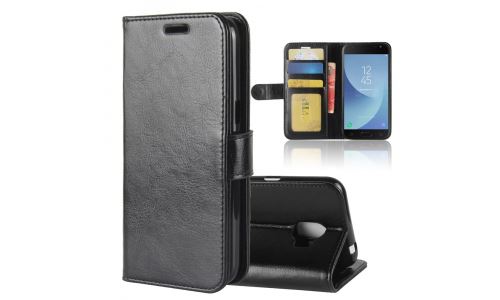 Etui type portefeuille noir Galaxy J2-2018 rabat latéral fonction stand